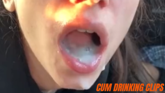 Blowjob in the car drinking thick cum