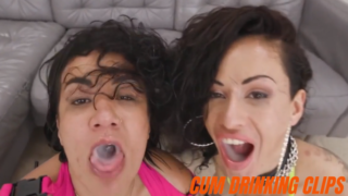 Alexa Lewis and Stacy Bloom swallowing cum