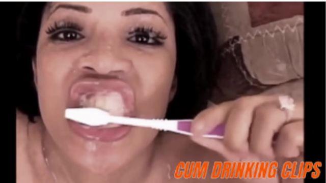 Using sperm to brush teeth and swallowing