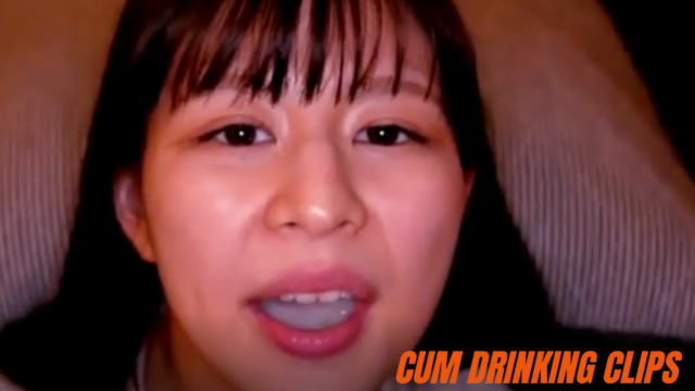 Asian mom swallowing lots of cum loads