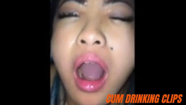 Thai whore drinking piss