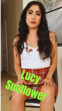 Lucy Sunflower PERFORMER AKA Sunflower BIRTHDAY April 23, 1991 ASTROLOGY Taurus BIRTHPLACE USA ETHNICITY Latin NATIONALITY American HAIR COLORS Black/Brown HEIGHT 5 feet, 4 inches (163 cm) WEIGHT 125 lbs (57 kg) MEASUREMENTS 34A-30-36 TATTOOS