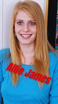 Allie James Born: Tuesday 23rd of February 1993 Birthplace: Plattsburgh, New York, United States Nationality: American Ethnicity: Caucasian Profession: Adult Model (former), Porn Star (former) Hair color: Blonde Eye color: Blue Height: 5'9" (or 175 cm) Weight: 126 lbs (or 57 kg) Body type: Slim Measurements: 39-29-37 Bra/cup size: 36C Boobs: Real/Natural Pubic hair: Trimmed/Triangle/Landing Strip Years active: 2011 - 2020 (started around 18 years old; 9 years in the business) Tattoos: Back Of Neck, Roses On Both Wrist, On Outer Side Left Foot.Piercings: Navel, Tongue