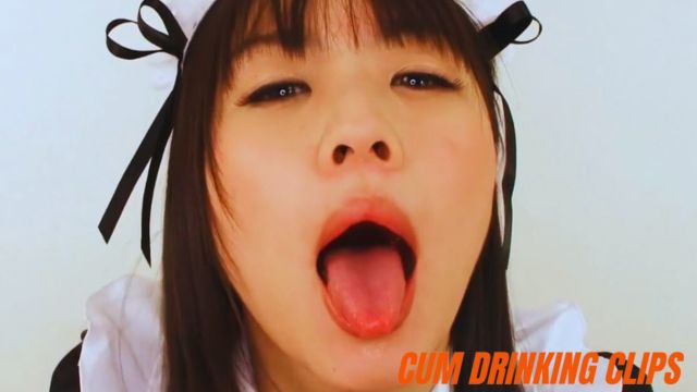 Japanese maid swallowing her boss’s cum