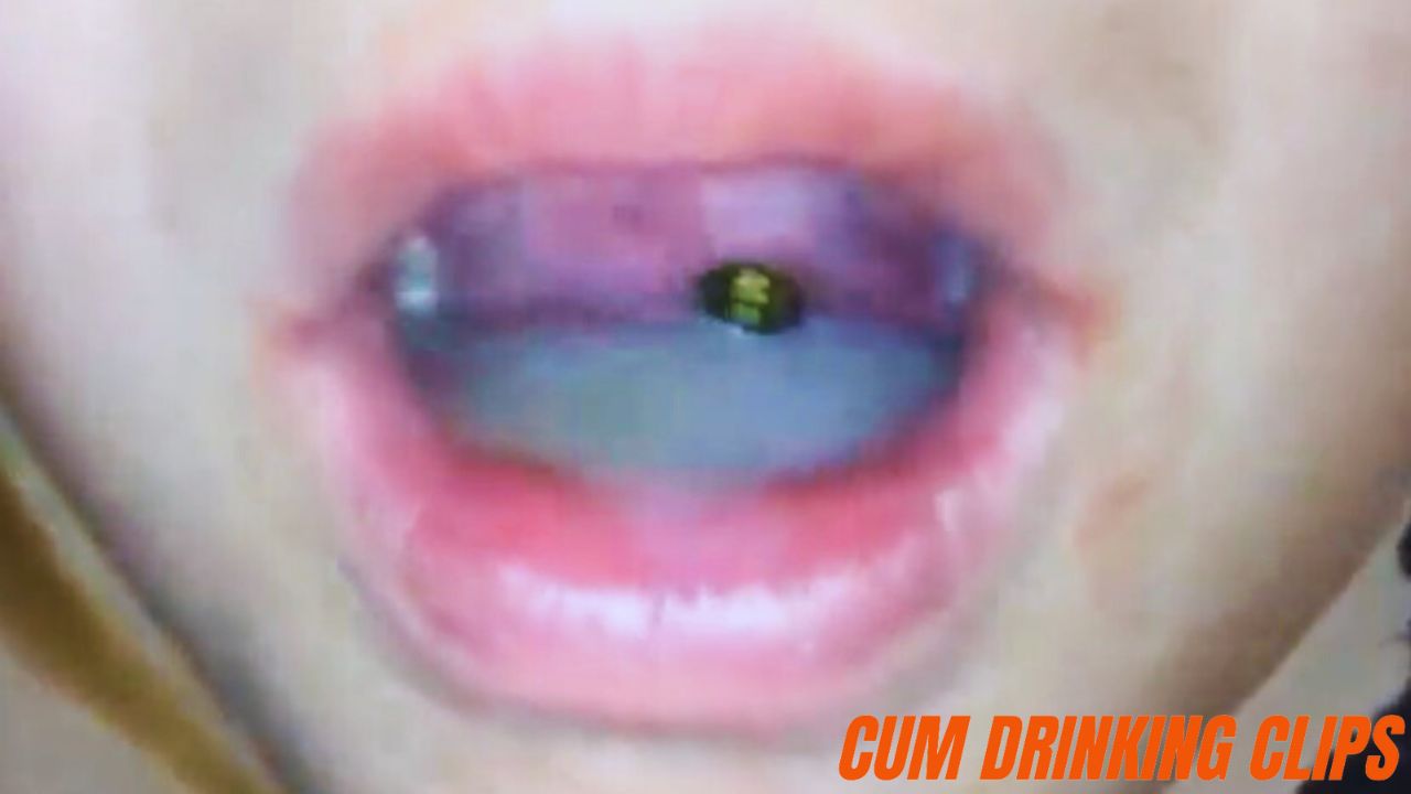 Amateur porn video chubby woman blue eyes blowjob and swallowing cum, sperm in mouth and swallowing, tongue piercing, homemade POV porn