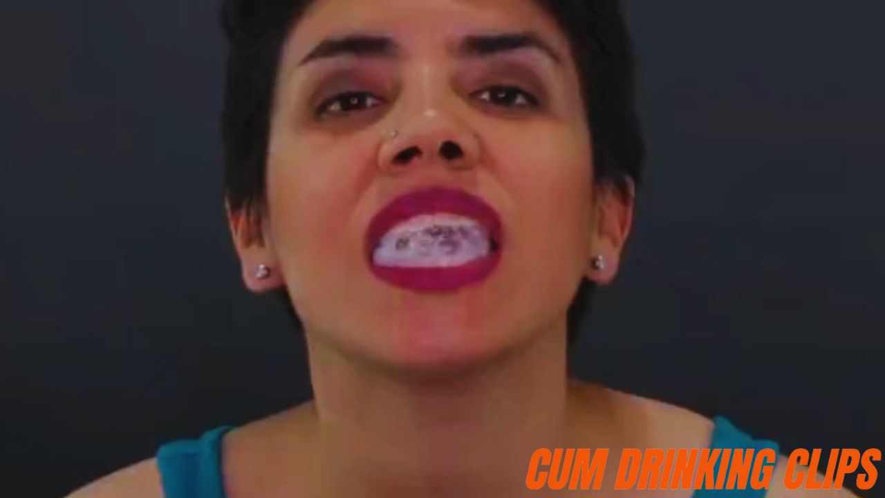 Homemade adult video amateur pov MILF Argentine brunette wearing lipstick short hair swallowing cum semen jizz sepem semen, cumming in woman's hand, sperm in mouth, red lipstick oral sex