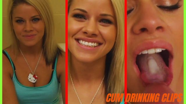 Gorgeous blonde Jessa Rhodes swallowing cum