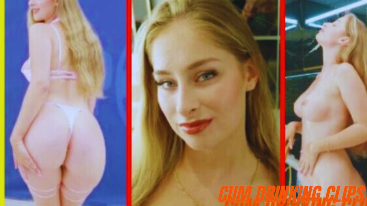 Beautiful blonde with big ass swallowing cum in bukkake – Ambar Lapiedra