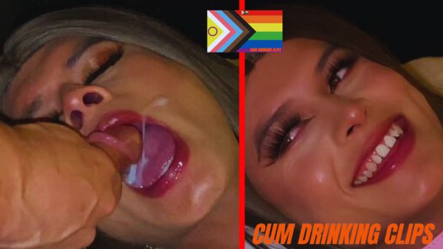 Beautiful Tgirl swallowing her boyfriend’s jizz