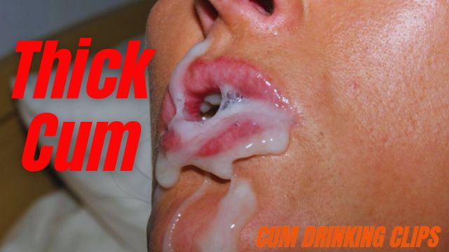 Thick semen in the woman's mouth.