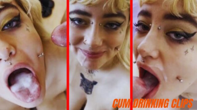 Chubby goth blonde swallowing double jizz – Deedee