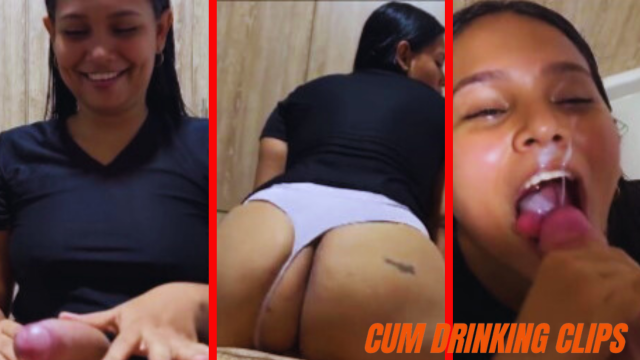 Colombian wife twerking and swallowing cumshot