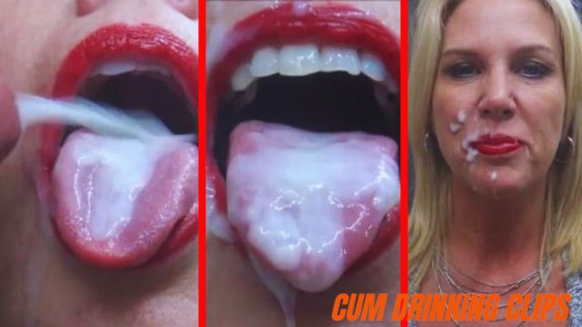 Blonde MILF swallowing massive cum – Jenny Jizz