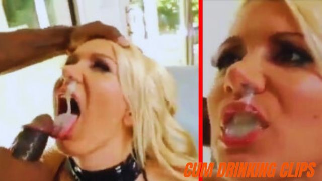 Laela Pryce swallowing massive cum