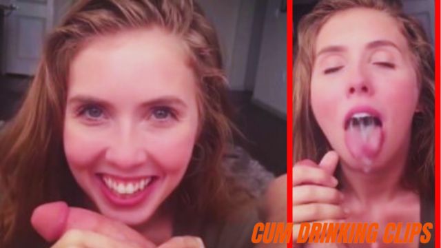 Spectacular blonde Lena Paul blowjob and swallowing jizz