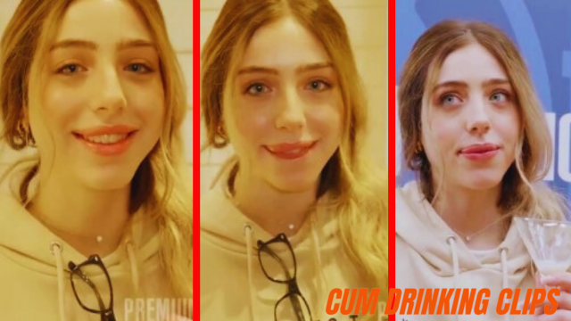 Teen genZ Aly Rexxx swallowing jizz in bukkake