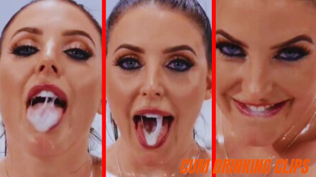 Sensational brunette Angela White jizz in her mouth and swallowing
