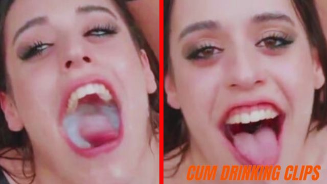 Briseida Myers swallowing 15 loads in bukkake