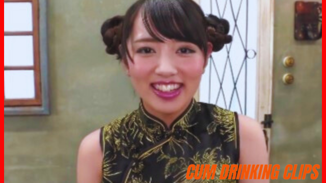 Japanese geisha Kanna Misaki swallowing thick cum in bukkake