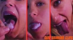 Beautiful blonde woman Heather Brooke swallowing a thick cumload