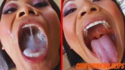 Thai woman big ass fucking and swallowing massive interracial cum