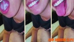Homemade porn video of wife deepthroating and swallowing cum