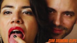 Latina wife eating facial semen
