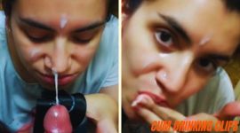 Video compilation Argentinian woman drinking jizz