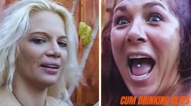 Hot cougar Summer Haze and slut friend blowjob and drinking cum