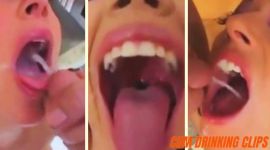 Women swallowing multiple cum loads – Video Compilation