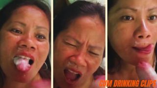 Mature amateur pinay swallowing thick semen from a European man