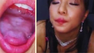 Mature Asian woman takes semen in her mouth and swallows it
