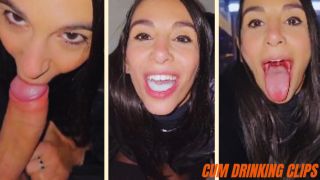 Amateur woman swallowing big load cum from a white man