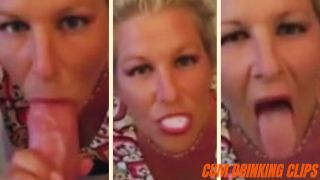 Cum clips blonde housewife blowjob and drinking cum