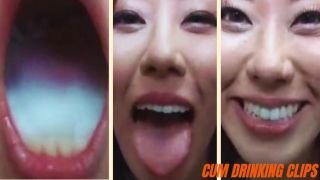 Hot Japanese Haruki Aoyama swallowing sperm in bukkake