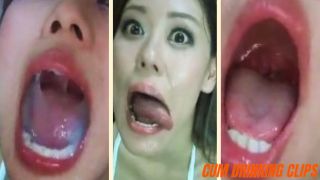 Japanese woman swallowing multiple massive cum in bukkake