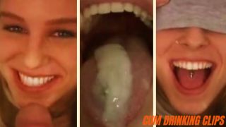 Beautiful wife deep throating and swallowing thick sperm