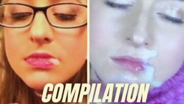 Compilation video of a blonde woman swallowing her husband’s semen