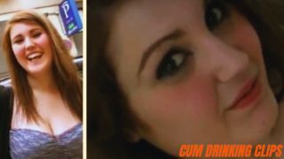 Hot chubby amateur eating thick cum