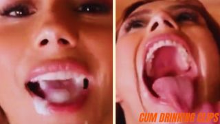 Colombian Veronica Leal swallowing a huge thick cum